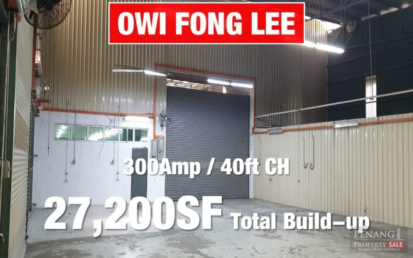 1.5 Storey Detached Factory Warehouse 27,200 sq.ft Power 300Amps High Ceiling 40ft